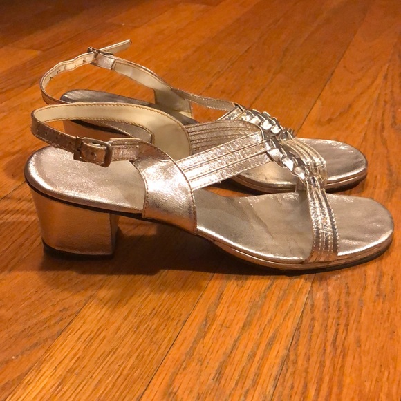 Vintage Shoes - Vintage silver chunky heels